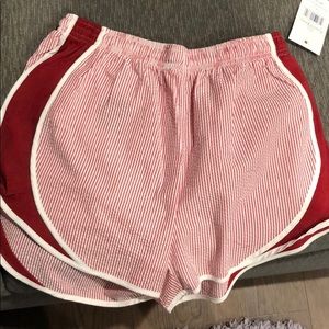 Red and white Lauren James shorts